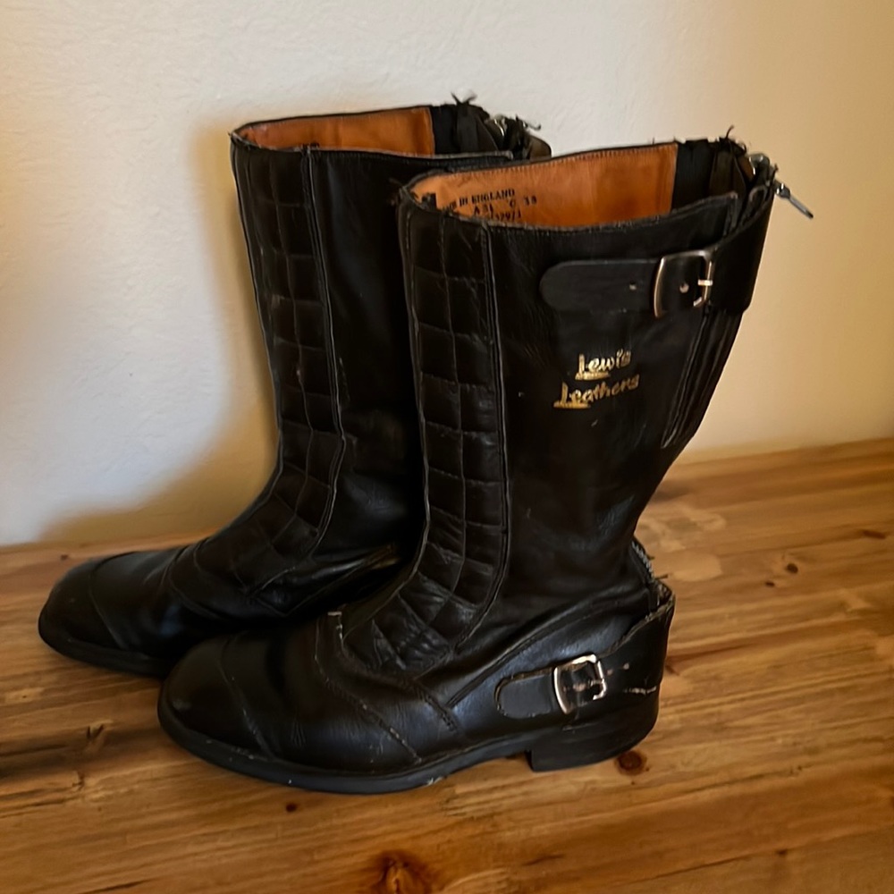 Lewis Leather’s vintage motorcycle boots, size 7.5/38